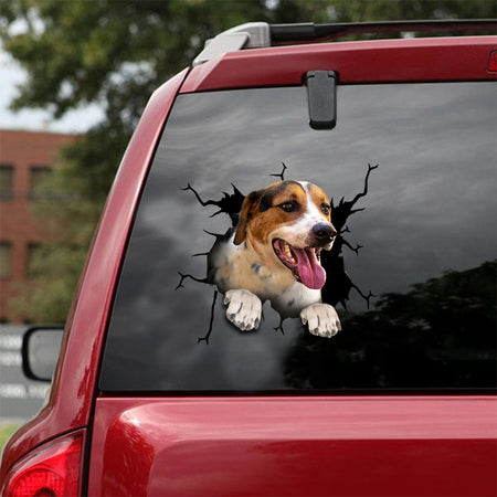 [ld0567-snf-lad]-american-fox-hound-crack-car-sticker-dogs-lover