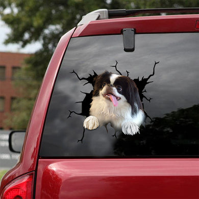[ld0547-snf-lad]-japanese-chins-crack-car-sticker-dogs-lover