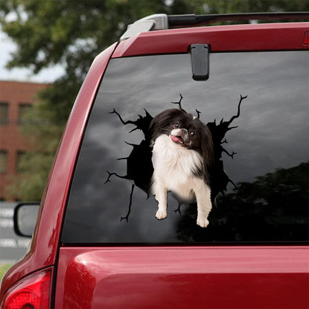 [ld0548-snf-lad]-japanese-chins-crack-car-sticker-dogs-lover