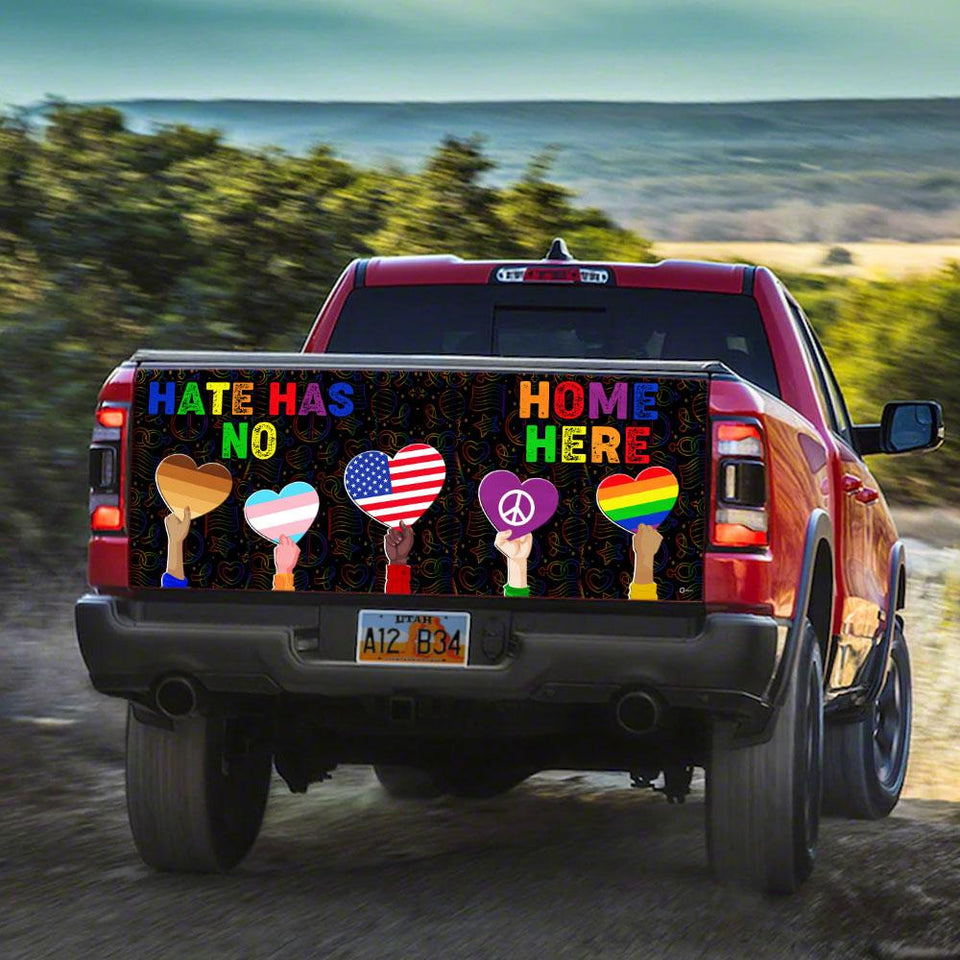 Hate Has No Home Here truck Tailgate Decal Sticker Wrap Tailgate Wrap Decals For Trucks