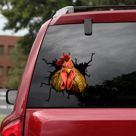 [sk1248-snf-tpa]-angry-rooster-chicken-crack-sticker-poultry-lover