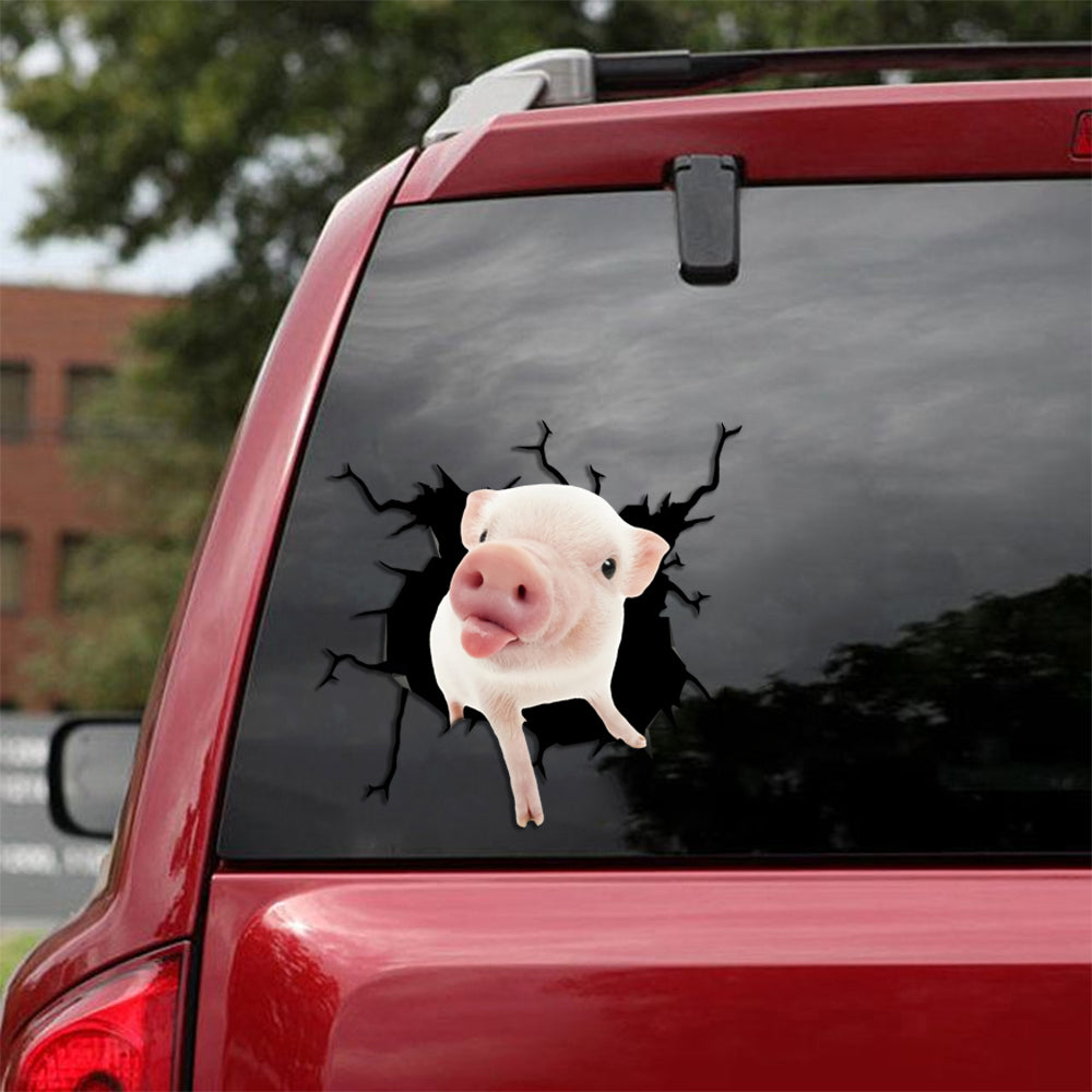 [sk1228-snf-tpa]-mini-pig-friends-crack-sticker-cattle-lover
