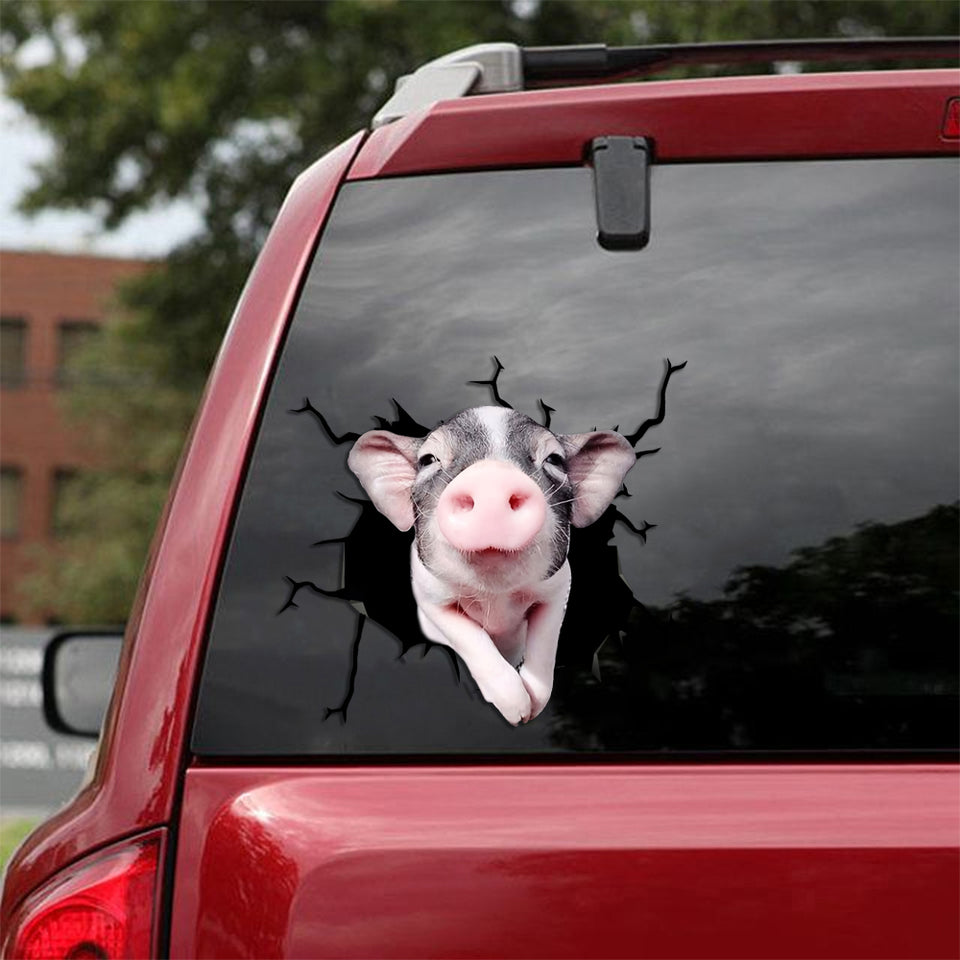 [sk1229-snf-tpa]-mini-spotted-pig-crack-sticker-cattle-lover