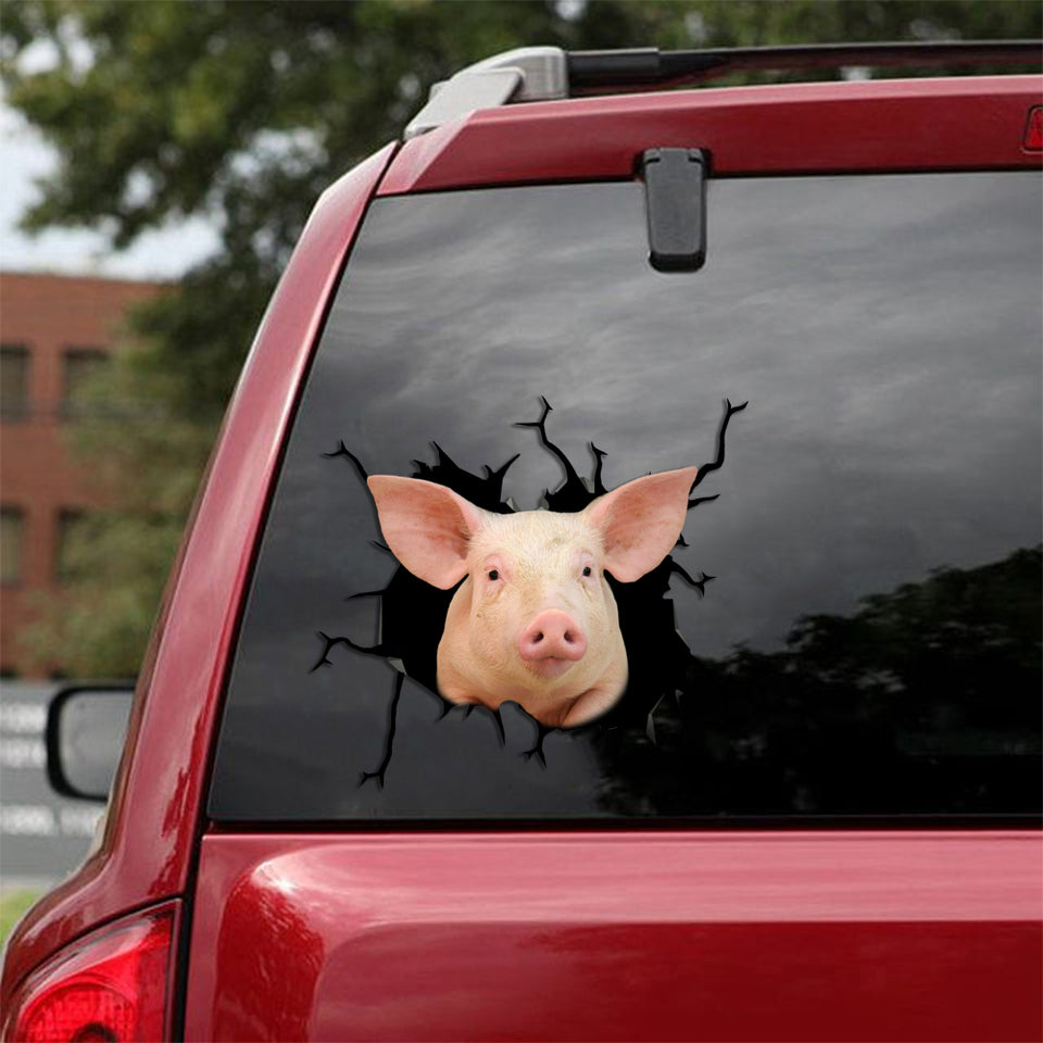 [sk1232-snf-tpa]-yorkshire-pig-crack-sticker-cattle-lover