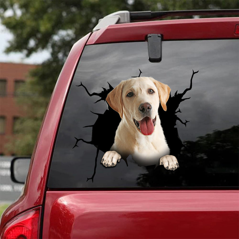 [da0054-snf-tnt]-labrador-crack-car-sticker-dogs-lover