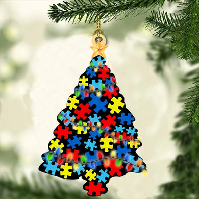 [sk0406-pw-ornm-lad] Ornament Autism Gift For Christmas Decorate The Pine Tree - Camellia Print