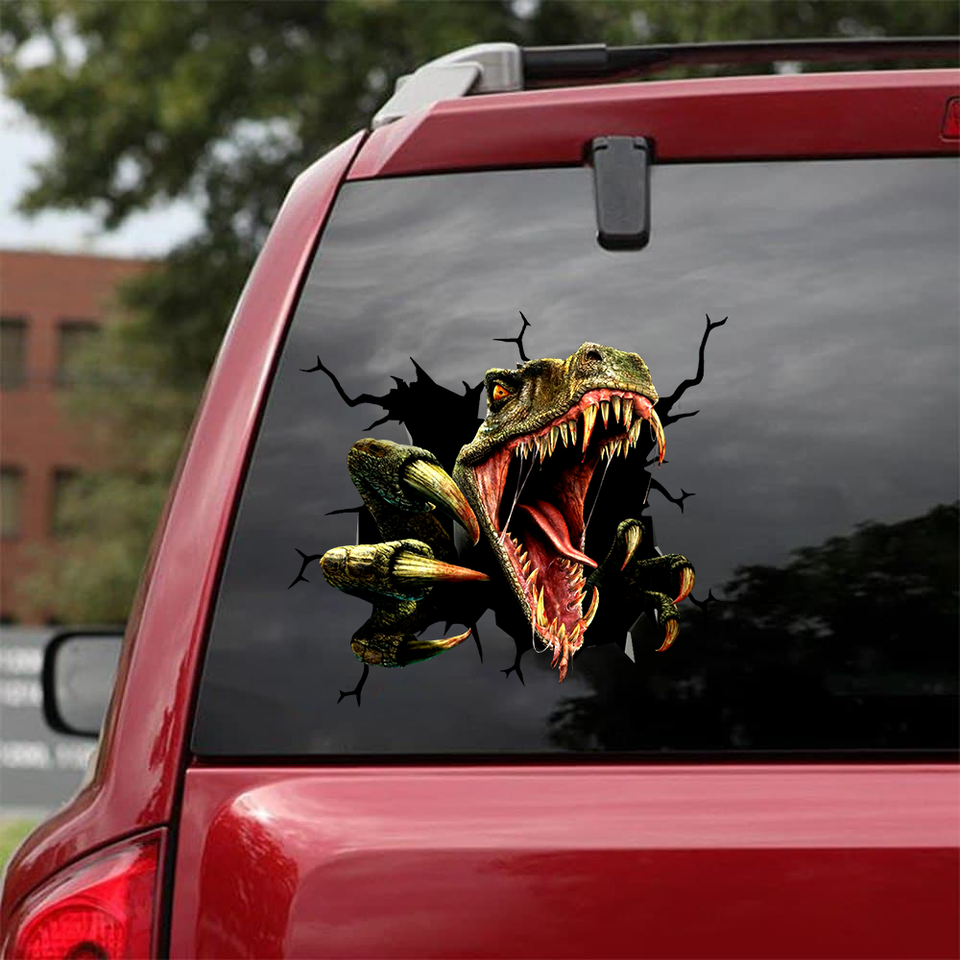 Dinosaurs Crack Sticker For Back Window Wiper Hot Custom Made Stickers 20th Anniversary Gift