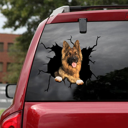 German Shepherd Crack Decal Items Cute A Custom Made Stickers Gifts For Teens