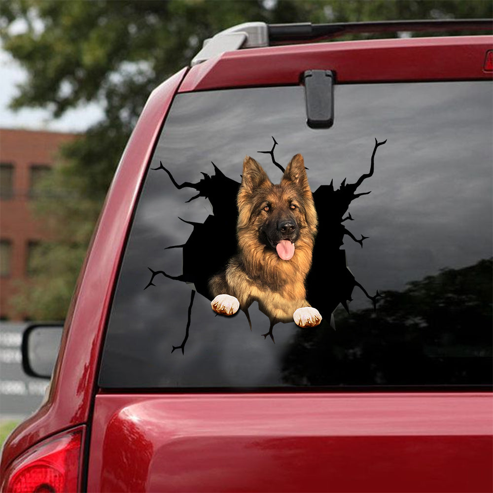 [sk1258-snf-lad]-german-shepherd-crack-car-sticker-dogs-lover