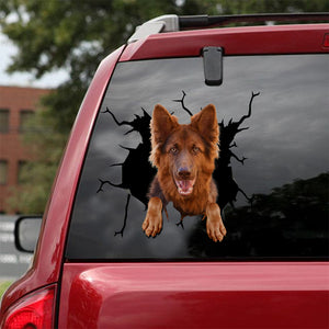 [sk1268-snf-lad]-german-shepherd-crack-car-sticker-dogs-lover