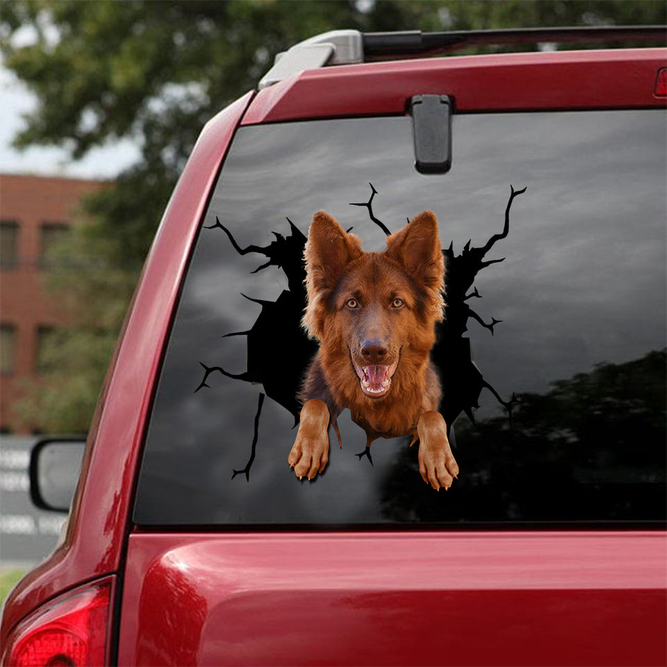 [sk1268-snf-lad]-german-shepherd-crack-car-sticker-dogs-lover