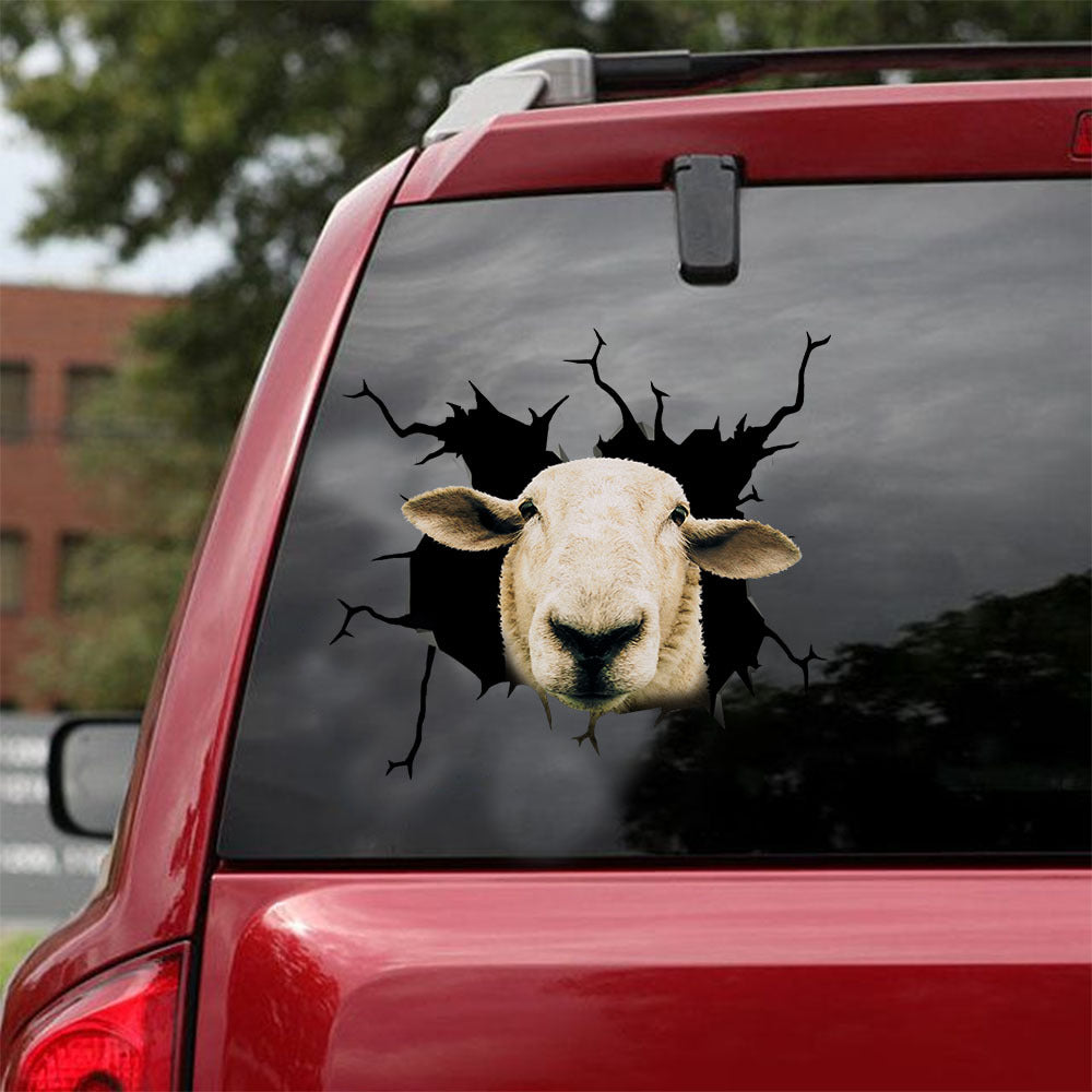 [sk1341-snf-lad]-funny-sheep-crack-sticker-cattle-lover