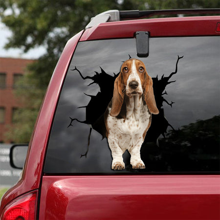 [ld0228-snf-lad]-basset-hound-crack-car-sticker-dogs-lover