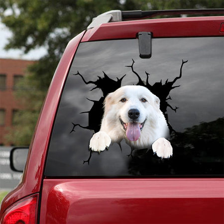 [ld0221-snf-lad]-great-pyrenees-crack-car-sticker-dogs-lover