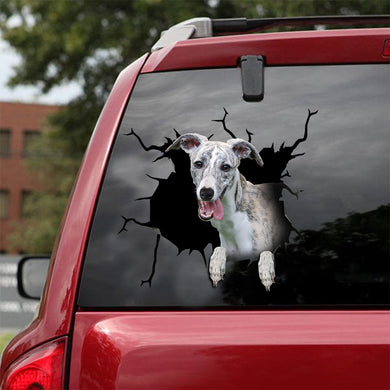 [ld0234-snf-lad]-greyhounds-crack-car-sticker-dogs-lover