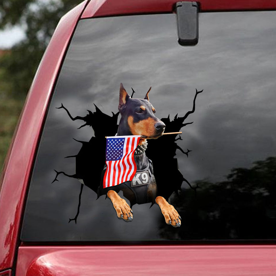 [ld1771-snf-lad]-dobermann-crack-car-sticker-america-lovers
