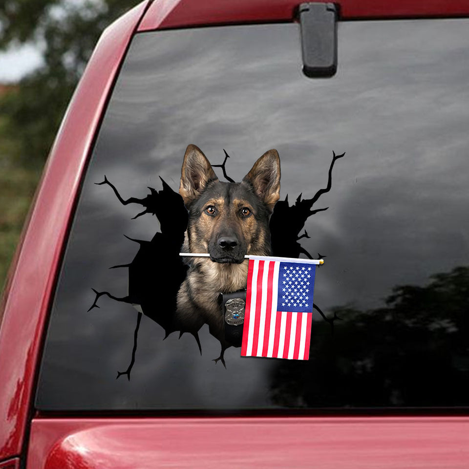 [ld1772-snf-lad]-german-shepherd-crack-car-sticker-america-lovers