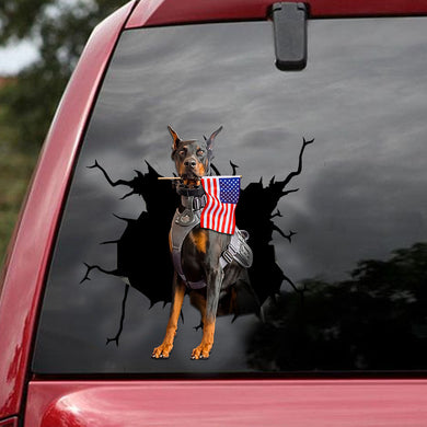 [ld1773-snf-lad]-dobermann-crack-car-sticker-america-lovers