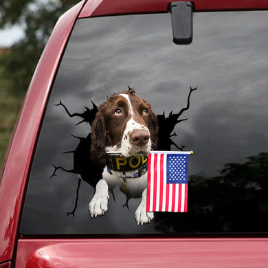 [ld1774-snf-lad]-springer-spaniel-crack-car-sticker-america-lovers