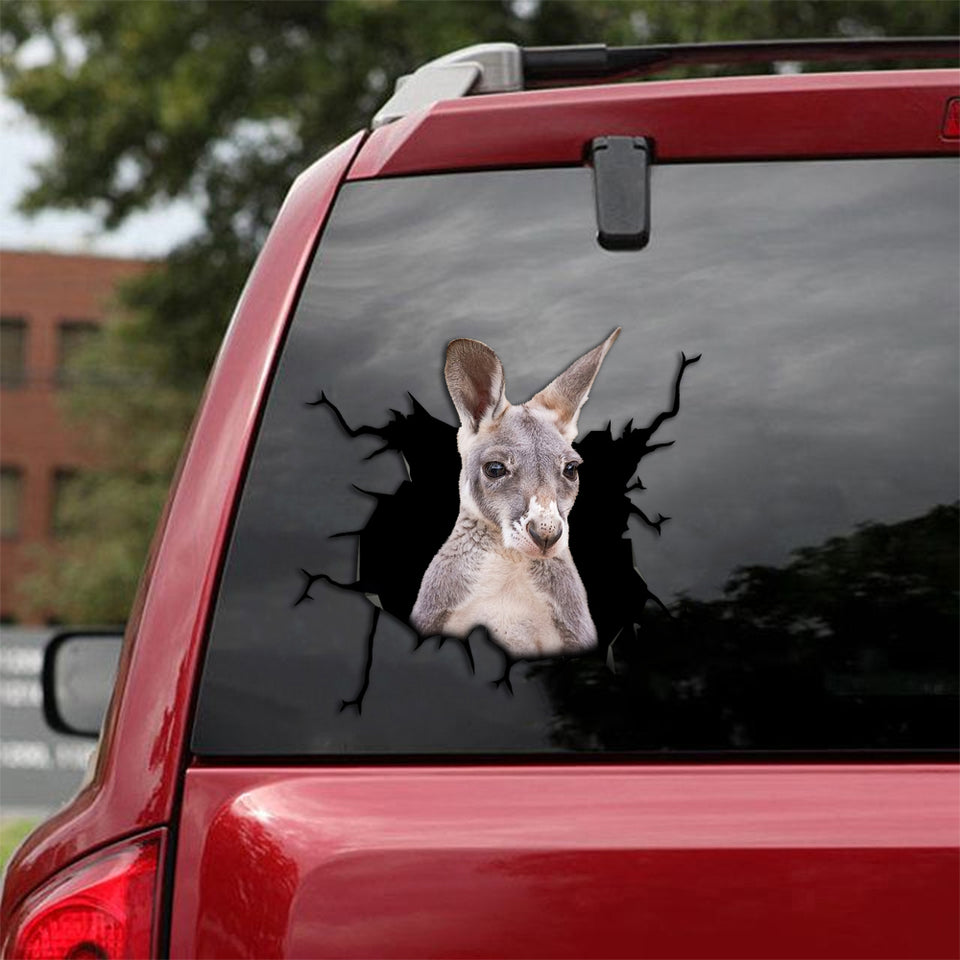 [sk1949-snf-tpa]-kangaroo-crack-car-sticker-animals-lover
