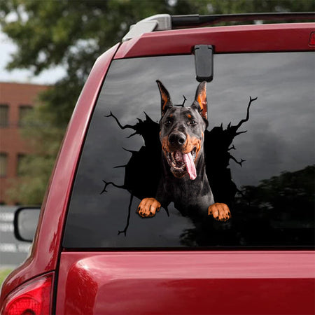 [da0073-snf-tnt]-doberman-crack-car-sticker-dogs-lover