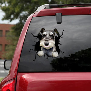 [th0581-snf-tpa]-schnauzer-crack-car-sticker-dogs-lover