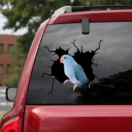 [bv0090-snf-tnt]-blue-parrotlet-crack-car-sticker-birds-lover