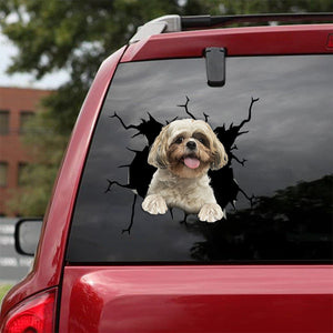 [bv0122-snf-tnt]-shih-tzu-crack-car-sticker-dogs-lover