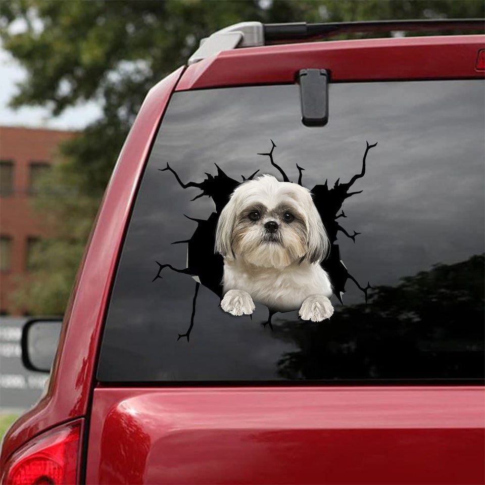[bv0123-snf-tnt]-shih-tzu-crack-car-sticker-dogs-lover