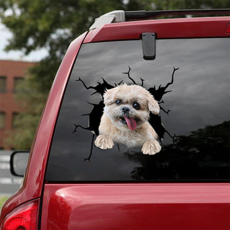 [bv0125-snf-tnt]-shih-tzu-crack-car-sticker-dogs-lover