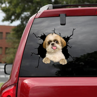 [bv0126-snf-tnt]-shih-tzu-crack-car-sticker-dogs-lover