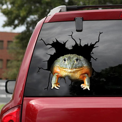 [ld0245-snf-lad]-african-bullfrog-frog-crack-car-sticker-