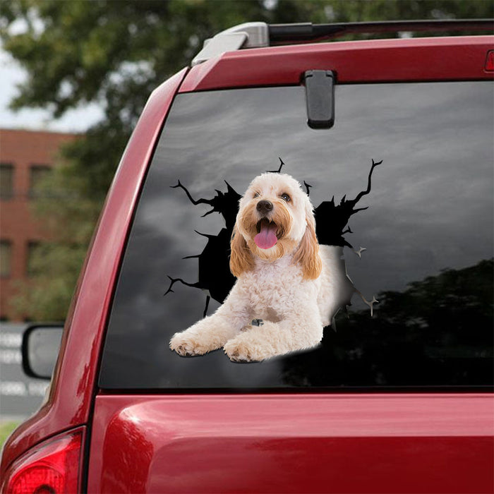 [ld0684-snf-lad]-cockapoo-crack-car-sticker-dogs-lover