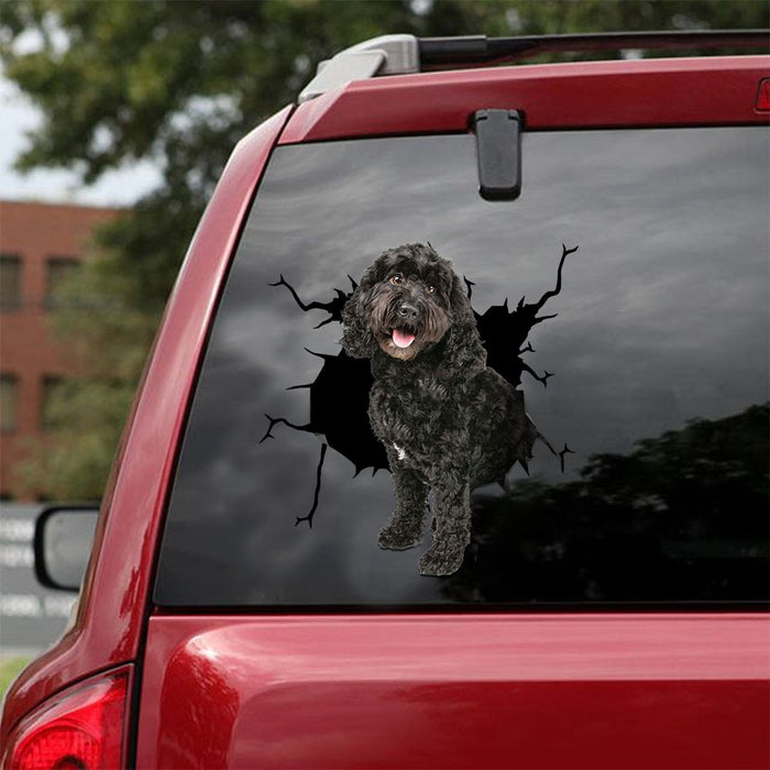 [ld0686-snf-lad]-cockapoo-crack-car-sticker-dogs-lover