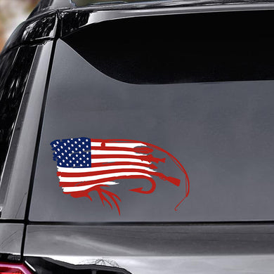 [ld1787-snf-lad]-america-fishing-car-sticker-america-lovers