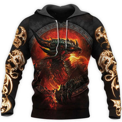 3D ALL OVER PRINTED DRAGON HOODIE NM050936