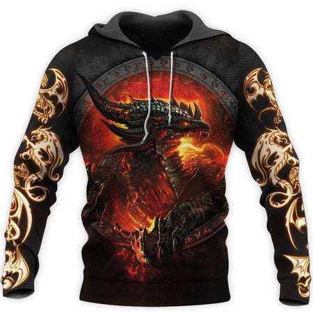 3D ALL OVER PRINTED DRAGON HOODIE NM050936