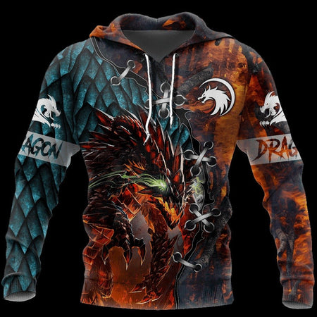 3D TATTOO AND DUNGEON DRAGON T SHIRT HOODIE TR121202