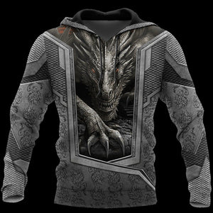 3D TATTOO AND DUNGEON DRAGON HOODIE HAC27125