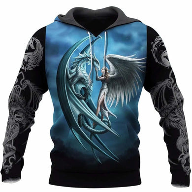 3D TATTOO AND DUNGEON DRAGON HOODIE NM050970