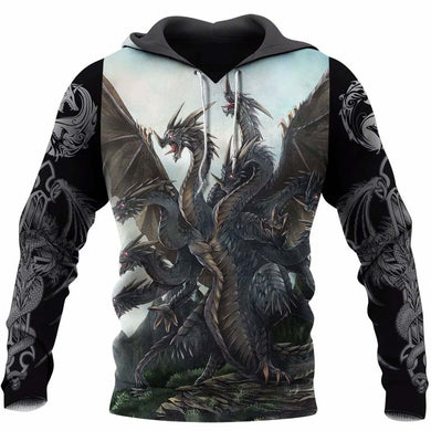 3D TATTOO AND DUNGEON DRAGON HOODIE NM050968