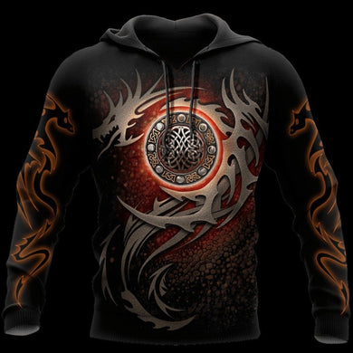 3D ARMOR TATTOO AND DUNGEON DRAGON HOODIE PI150101