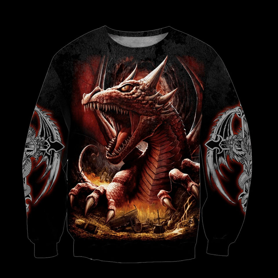 3D ARMOR TATTOO AND DUNGEON DRAGON HOODIE HAC140101