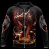 3D ARMOR TATTOO AND DUNGEON DRAGON HOODIE HAC140101