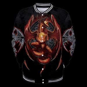 3D ARMOR TATTOO AND DUNGEON DRAGON HOODIE HAC140102