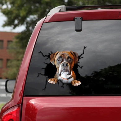 [th0136-snf-tpa]-boxer-crack-car-sticker-dogs-lover