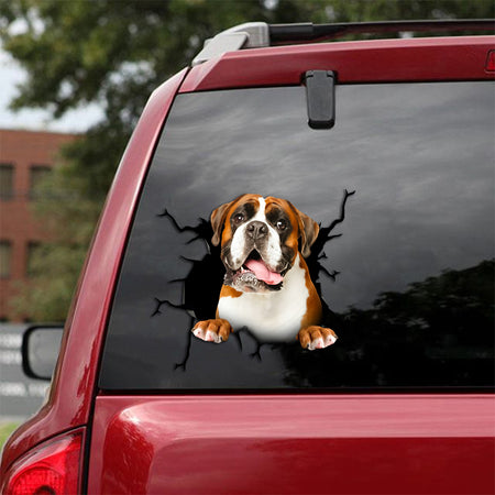 [th0138-snf-tpa]-boxer-crack-car-sticker-dogs-lover