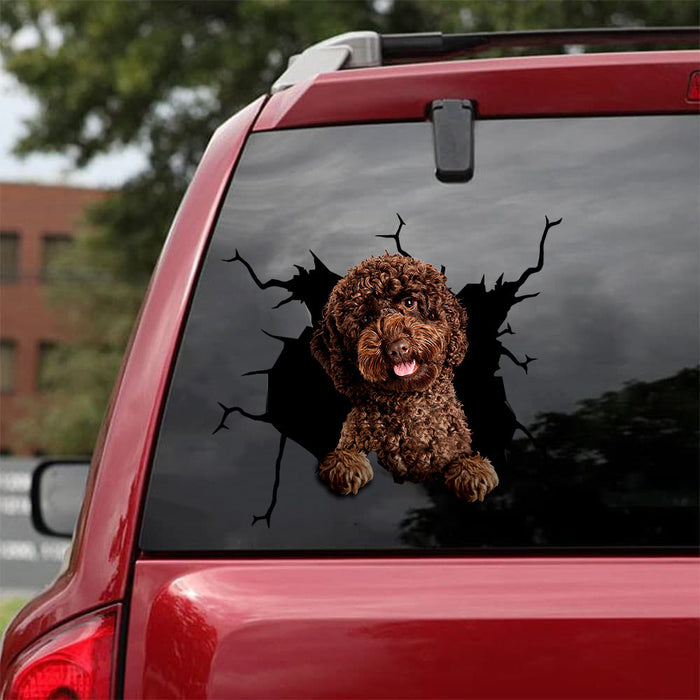 [da0092-snf-tnt]-poodle-camellia-crack-car-sticker-cats-lover