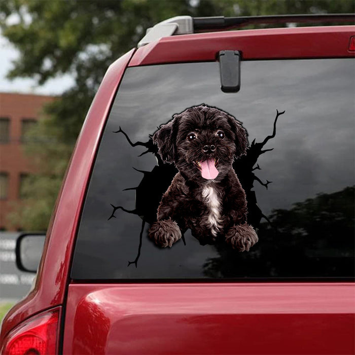 [da0094-snf-tnt]-poodle-camellia-crack-car-sticker-cats-lover