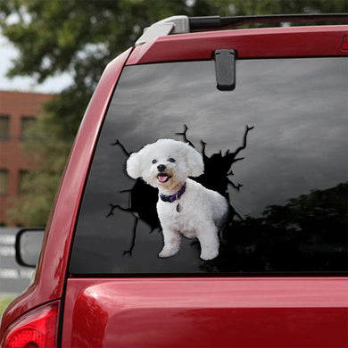 [th0145-snf-tpa]-bichon-frise-crack-car-sticker-dogs-lover